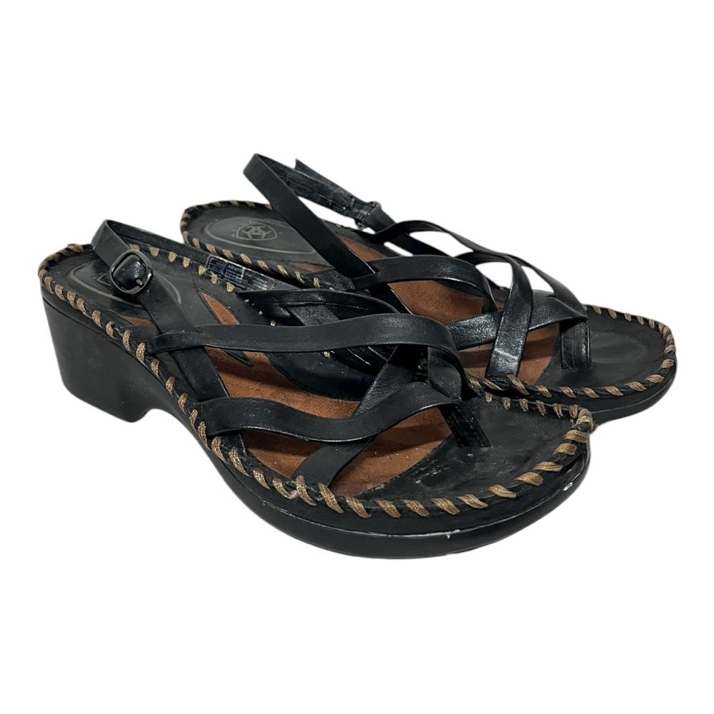 Ariat Black Strappy Wedge Sandals